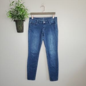 Express 6 Vintage Low Rise Skinny Medium Wash Jegging stretch Jeans Y2K